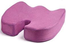 Emaggic Coccyx Orthopedic Memory Foam Seat Cushion For Back Pain Relief And Sciatica And Tailbone Pain - Ideal For Home,Office Chair And Car Seat Pillow (Seat Cushion) (Purple)