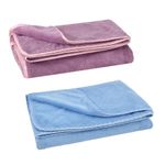 UrbanLeaf Microfiber Large Bath Towel | Quick Dry Super Absorbent - Bath Towel for Men and Women | Blue & Purple | Towel for Bath, Travel, Gym, Beach, Pool, and Yoga (70 X 140 CMs)