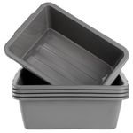 Dicunoy 4 Pack Plastic Bus Tubs, 8L Small Dish Tubs Food Service Tub, Kitchen Rectangle Wash Dish Basin Pans, Small Meat Lugs, Concrete Cement Mixing Tray, Commercial Tote Box for Home, RV, Camping