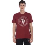 U.S. Polo Assn. Men Comfort Fit Solid Cotton I643 T-Shirt - Pack Of 1 (BURGUNDY MEL M)