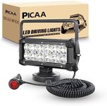 PICAA 1PCS 7 inch 36W Magnet Round Led Work Light Spot Beam Portable Magnetic Base Portable 12V 24V 6000K LED Driving Light Search Lights for Car Off road Truck 4x4 SUV ATV Tractors