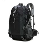 TurnWay Amanda Hiking Backpack 50L Lightweight Water Resistant, Camping Daypack Travel Bag with Rain Cover, Headphone Hole (Black)