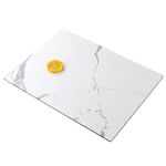 Murrey Home Glass Cutting Board for Kitchen Counter, Tempered Glass Chopping Boards Dishwasher Safe, Small White Marble Countertop Tray, Scratch Resistant, Heat Resistant, 24"x18"
