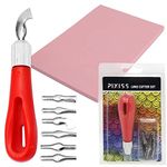 Pixiss Rubber Block Stamp Carving Block Stamp Making Kit with Cutter Tools, 1 Carving Rubber Stamp for Printmaking, Printing and More