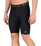 ReDesign Apparels Recharge Men's Polyester Compression Sports Half Tights Shorts (Black, Large)