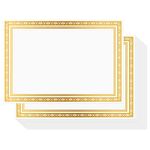 Belle Vous Blank Certificate Paper (50 Pack) - White A4 Award Certificate Paper with Gold Foil Border - Laserjet Printer Compatible Sheets for Employees, Graduation, Schools, Diploma, and More