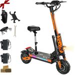 ZSNAKE Electric Scooter for Adults High Power 5600W Dual Motors Top Speed 50 MPH, 60V 30Ah Battery 60+ Miles Range, 11" Tubeless Off-Road Tire Sports Folding E-Scooter with Detachable Seat