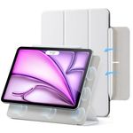 ESR for iPad Air 13 Inch Case M2 (2024), Pro 12.9 (2022/2021, 6th/5th/4th Gen), Powerful Magnetic Attachment, Slim Trifold Stand, Supports Pencil Pro & Pencil (USB-C), Rebound Series, Brilliant White