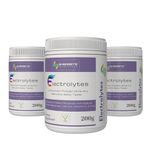 Sharrets Electrolytes Powder 3 X 200g Unflavored - with Essential Minerals (K,P, Na,Cl, Mg,Ca) and Vitamins C, D, & K2 - For Intermittent Fasting, Keto, Energy, and Hydration.
