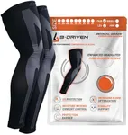B-Driven Sports Full Leg Compression Sleeves, Graduated Compression 20-30mmHg, Thigh to Ankle, Medical Grade, Calf, Knee, Varicose Veins, Running, Sports, Men & Women - Black XXXXX-Large (1 Pair)