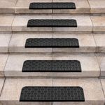 Spurtar Set of 5 Rubber Bullnose Stair Treads, 30x10 in Non Slip Heavy Duty Outdoor Indoor Stair Mats, Anti Slip Rubber Matting for Steps, Weatherproof Stair Covers for Home & Garden