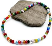 Multi-Colour Glass Seed Bead Anklet