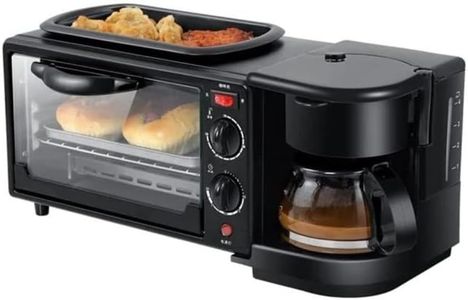 HARIRUP MultiChef Pro 3 in 1 Breakfast Maker With Oven Toaster Griller, Coffee Maker, Frying Pan | Adjustable Temperature & Timer, Bake, Grill & Toast- Black