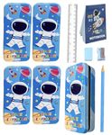 LE DELITE Space Astronaut Theme Pencil Box Case with Pencil, Scale,Eraser,Sharpener & Diary Combo Set | Birthday Return Gift Party Favor for Kids (Space - 10 Pencil Box)