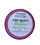 A Banana Moon Luxury CBD Body Butter - Strong CBD Isolate for Muscle Pain Relief, Hypoallergenic, Containing Natural Oils and Butters - Premium Vegan Skincare (Rose & Patchouli, 35g)