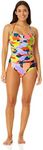 Anne Cole Women's Twist Front Shirred One Piece Swimsuit, Petal Party, 14