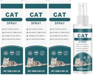Effective Cat Deterrent Spray, Natural Cat Repellent Indoor Outdoor, Safe Cats Scratch Deterrent for Furniture, Cats Spray Deterrents for Urine Marking in House, 3.38 FL Oz (3)