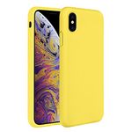 LIRAMARK Liquid Silicone Soft Back Cover Case for Apple iPhone Xs Max (Canary Yellow)