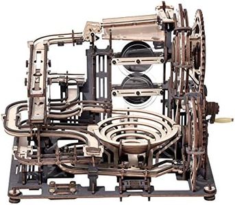 ROBOTIME 3D Puzzles for Adults Wooden Marble Run DIY Model Craft Kit to Build Unique Gift for Teens (Marble Night City)