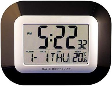 Ravencourt RC0097 Digital Classroom Clock Electronic Radio Controlled school clock in Black 23x19cm