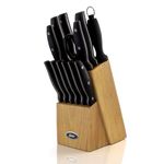 Sunbeam 69529.14 Granger cutlery set, wood block, 14 Piece, Black