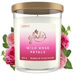 Glade Extra Large Scented Candle, Home Décor Jar Candle Infused with Essential Oils, 85 Hour Burn Time, Wild Rose Petals, 454g