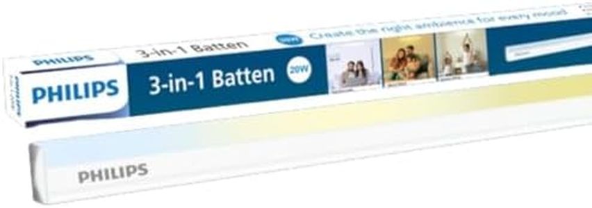 Philips 20W 3 in 1 LED | 4ft Mood Lighting LED with Three Color Temperatures | Scene Switch for Home & Decoration | Color: Tunable White, Pack of 1