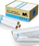 28 Pack Clear Contact Paper Book Cover, Peel and Stick, 17.7in×5ft Total 140ft, Book Covers for Classroom Paperbacks Textbooks, Clear Contact Paper Roll, Self-Adhesive Protector for Crafts