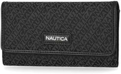 Nautica womens Carry-all The Perfect Carry All Money Manager Wallet Oraganizer with RFID Blocking, Black Jacquard, One Size US