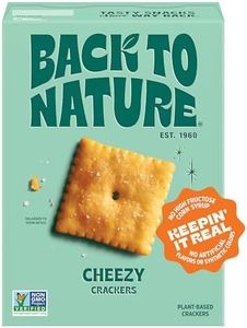 Back to Nature Cheese Flavored Crackers - Non-GMO, Made with Wheat Flour, Vegan, Delicious Snacks, Cheezy Square, 5 Ounce