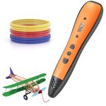 3D Pen for Kids,3D Printing Pen with LED Display,3D Drawing Pen with 3 Color PLA Filaments(1.75mm), Stencil Book, Charger, Christmas Creative kit for Kids