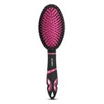 AGARO Delight Cushion Hair Brush with Strong & flexible nylon bristles, having Anti-static ball tips, for Grooming, Straightening, Detangling Hair, ideal for Men & Women, Pink & Black