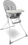 My Babiie MBHC1 Compact Highchair – Ultra Lightweight (5kg), Foldable, Easy Clean, Padded Seat, Footrest, Tray Cup Holder, for Toddler, from 6 Months to 3 Years (15kg) – Grey Dalmation