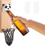 Gifts for Men Dad Magnetic Panda Bottle Opener with Cap Catcher Collector – 20 x 7 cm Wall Mounted Beer Openers Fridge Magnet for Home Kitchen Yard Bar Outdoor Decoration KH09