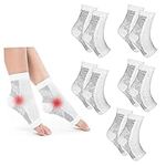 AWAVM 5 Pairs Neuropathy Socks Plantar Fasciitis Socks,Neurosocks,Compression Socks for Women & Men,Ankle Support Brace for Sprained Ankle Breathable Anti-Slip Soothe Socks for Pain Relief (L) (L)