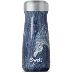 S'well Stainless Steel Traveler, 16oz, Azurite Marble, Triple Layered Vacuum Insulated Containers Keeps Drinks Cold for 24 Hours and Hot for 12, BPA Free, Easy Carrying On the Go