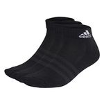 adidas Unisex Cushioned Sportswear 3 Pairs Ankle Socks, Black/White, XL