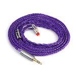 Linsoul Tripowin Zonie 16 Core Silver Plated Cable SPC Earphone Cable for 7hz Zero Dioko Timelesss AE TINHIFI T2 T3 PLUS Wan’er Cadenza KZ AS10 QKZ HBB Tripowin Mele Olina (2pin-0.78mm, 3.5mm, Violet)