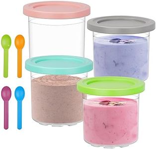 Hossejoy 4 Packs Ice Cream Pints Containers and Lids with spoon, Ice Cream Pints Cup, Ice Cream Storage Containers,Reusable, Airtight and Dishwasher Safe