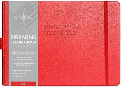 Skyline Firearms Acquisition & Disposition Record Book – Hardcover Gun Log Book for Firearm Dealers & Personal Use – Log Book for Receipt & Disposition Records – 1,342 Entries Total, 10x7″ (Red)