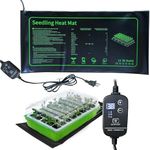 EWENYS Seedling Heating Mat, Graphene Heat Mat for Plants, IP67 Waterproof, 20W Heat Warmer Mat for Hydroponics Growing System/Greenhouse/Grow Box/Winemaking(20 x 10 inches, Thermostat)