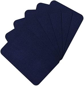 Guokuai Premium Quality Fabric Repair Patches Iron-on Patches for Clothing Inside & Outside Strongest Glue 100% Cotton 3" by 4-1/4" (7.5 cm x 10.5 cm)… (6PCS-Dark Blue)