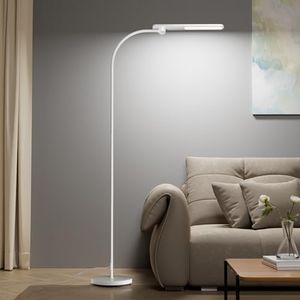Honeywell Sunturalux™ F4 LED Floor Lamp, Ultra-Bright Continuous Dimming Light, Modern Design with Gooseneck for Soft Lighting, Adjustable Floor Lamp for Reading and Living Room Bedroom (White)
