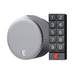 August Wi-Fi Smart Lock (Newest Model 4th Gen) with Smart Keypad - Alexa, Google Assistant, Home Kit, SmartThings and Airbnb Compatible - Includes Keypad - Silver