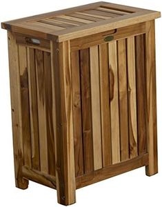 EcoDecors H-004 Teak Solid Hamper, Brown