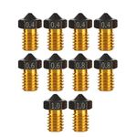 IdeaFormer-3D 10Pcs PTFE V6 Extruder Nozzles 0.4/0.6/0.8/1.0mm PTFE V6 Hotend Nozzle 1.75mm Filament for Anycubic Mega Series, Kobra Neo, Kobra Go, Chiron, for Prusa i3 MK3, Mini+