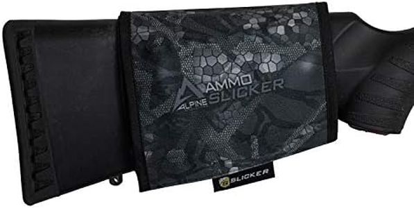 Alpine Innovations AmmoSlicker | Ammo Pouch | Buttstock Shell Holder | Hunting Accessories | Weatherproof and Secure Storage | Large Caliber Fits 7 Rounds | Stealth Shadow