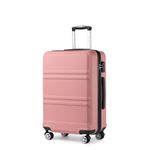 Kono Fashion Hand Luggage Lightweight ABS Hard Shell Trolley Travel Suitcase with 4 Wheels Cabin Carry-on Suitcases (20", Nude)