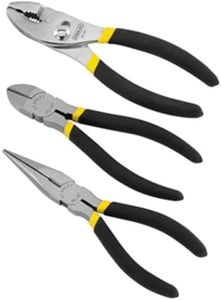 STANLEY Pliers Set, Basic 6-Inch Slip Joint, 6-Inch Long Nose, 6-Inch Diagonal Set, 3 Piece (84-114)