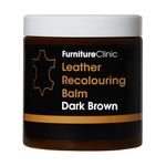 Furniture Clinic Leather Recolouring Balm - Colour Restorer for Sofas, Repair Faded & Scratched Upholstery, Car Seats, Shoes and Clothing 16 Colours (Dark Brown)